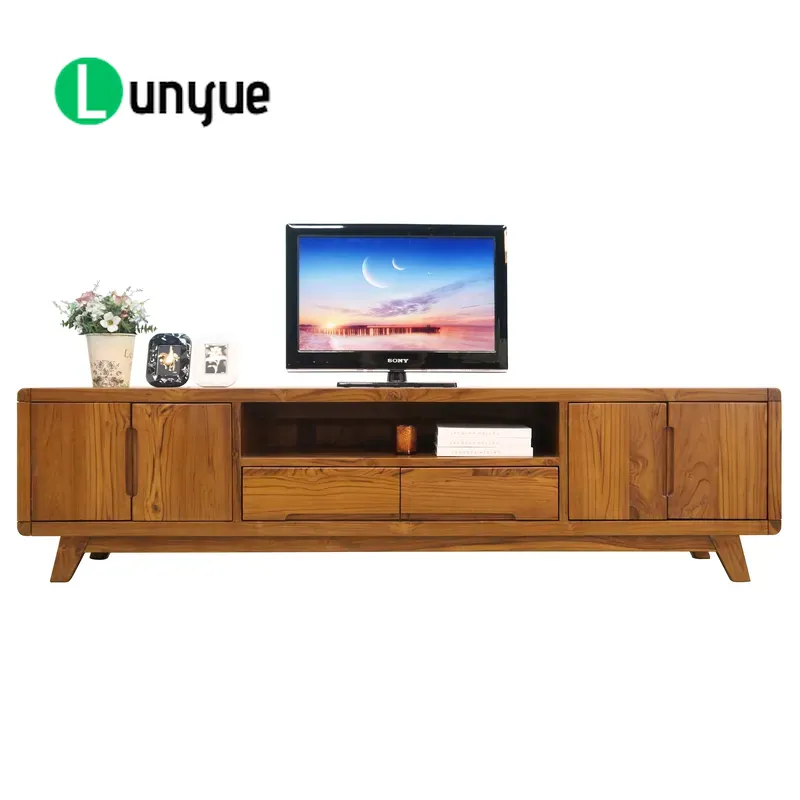 Sustainable Living Usa - Skandinavischer Zeitgenössischer Nachhaltiger Teak-TV-Schrank mit 4