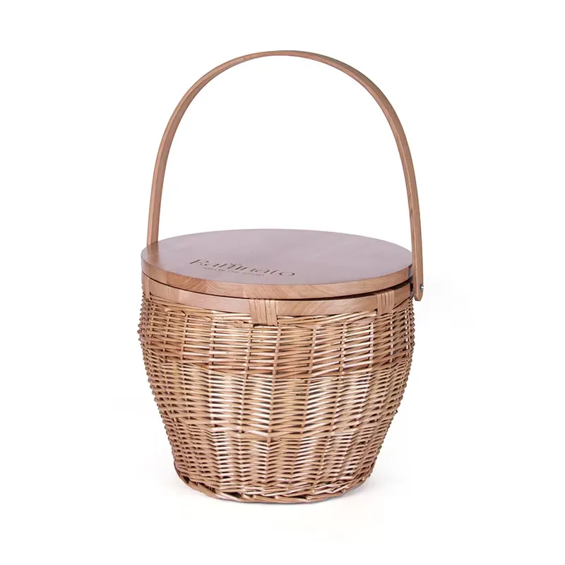 Sustainable Living Usa - Maßgefertigter Handgemachter Großer Künstlicher Rattan-Picknickkorb mit